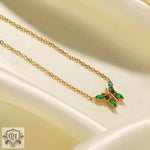 18K Gold Zircon Butterfly Necklace - QH Clothing