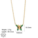 18K Gold Zircon Butterfly Necklace - QH Clothing