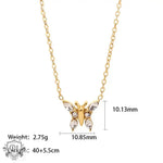 18K Gold Zircon Butterfly Necklace - QH Clothing