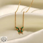 18K Gold Zircon Butterfly Necklace - QH Clothing