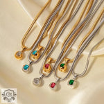 18K Gold Zircon Encrusted Bead Necklace - QH Clothing