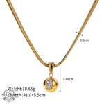 18K Gold Zircon Encrusted Bead Necklace - QH Clothing