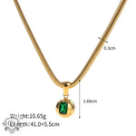 18K Gold Zircon Encrusted Bead Necklace - QH Clothing