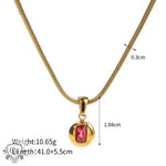 18K Gold Zircon Encrusted Bead Necklace - QH Clothing