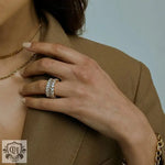 18K Gold Zircon Hip-Hop Coloured Ring - QH Clothing