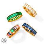 18K Gold Zircon Hip-Hop Coloured Ring - QH Clothing