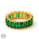 18K Gold Zircon Hip-Hop Coloured Ring - QH Clothing