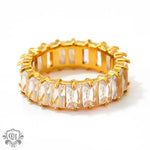 18K Gold Zircon Hip-Hop Coloured Ring - QH Clothing