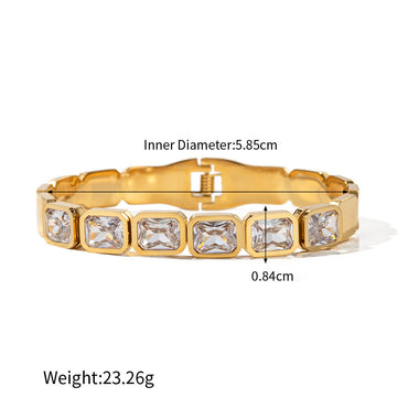 18K gold exquisite and dazzling zircon design light luxury style bracelet - QH Clothing