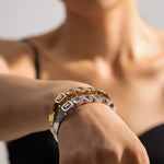 18K gold exquisite and dazzling zircon design light luxury style bracelet - QH Clothing