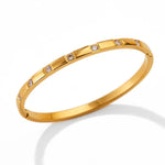 18K gold retro fashionable zircon design versatile bracelet - QH Clothing