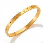 18K gold retro fashionable zircon design versatile bracelet - QH Clothing