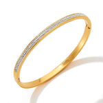 18K gold retro fashionable zircon design versatile bracelet - QH Clothing