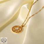 18K Gold Zircon Star Pendant Necklace - QH Clothing