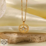 18K Gold Zircon Star Pendant Necklace - QH Clothing