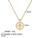 18K Gold Zircon Star Pendant Necklace - QH Clothing