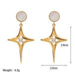 18K Gold Zircon Star Shell Earrings - QH Clothing