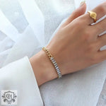 18k Gold Zircon Stitching Chain Bracelet - QH Clothing