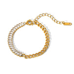 18k Gold Zircon Stitching Chain Bracelet - QH Clothing