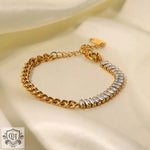 18k Gold Zircon Stitching Chain Bracelet - QH Clothing