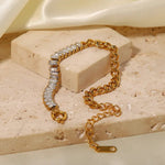 18k Gold Zircon Stitching Chain Bracelet - QH Clothing