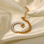 18k Gold Zircon Stitching Chain Bracelet - QH Clothing