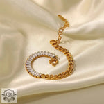 18k Gold Zircon Stitching Chain Bracelet - QH Clothing