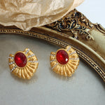 18K Gold Classic Fashion Inlaid Zircon Thread Design Versatile Earrings - QH Clothing