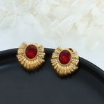 18K Gold Classic Fashion Inlaid Zircon Thread Design Versatile Earrings - QH Clothing