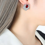 18K Gold Classic Fashion Inlaid Zircon Thread Design Versatile Earrings - QH Clothing