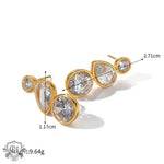 18K Gold Zircon Trio Earrings - QH Clothing