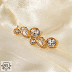 18K Gold Zircon Trio Earrings - QH Clothing