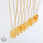 18K Personalized Square Letter Necklace - QH Clothing