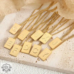 18K Personalized Square Letter Necklace - QH Clothing