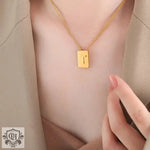 18K Personalized Square Letter Necklace - QH Clothing