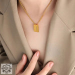 18K Personalized Square Letter Necklace - QH Clothing