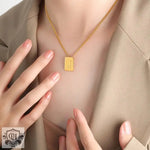 18K Personalized Square Letter Necklace - QH Clothing