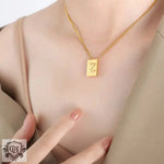 18K Personalized Square Letter Necklace - QH Clothing