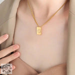 18K Personalized Square Letter Necklace - QH Clothing