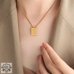 18K Personalized Square Letter Necklace - QH Clothing