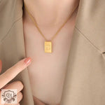 18K Personalized Square Letter Necklace - QH Clothing