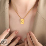 18K Personalized Square Letter Necklace - QH Clothing