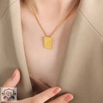 18K Personalized Square Letter Necklace - QH Clothing