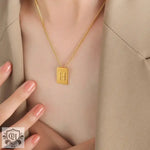 18K Personalized Square Letter Necklace - QH Clothing