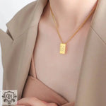 18K Personalized Square Letter Necklace - QH Clothing