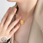 18K Personalized Square Letter Necklace - QH Clothing