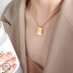 18K Personalized Square Letter Necklace - QH Clothing