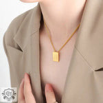 18K Personalized Square Letter Necklace - QH Clothing