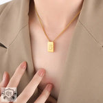 18K Personalized Square Letter Necklace - QH Clothing