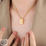 18K Personalized Square Letter Necklace - QH Clothing